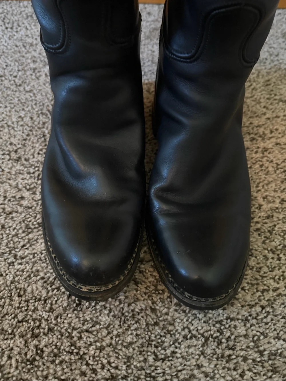 Dehner Custom Made Black Leather Knee High Riding Boots Omaha USA Equestrian 6.5